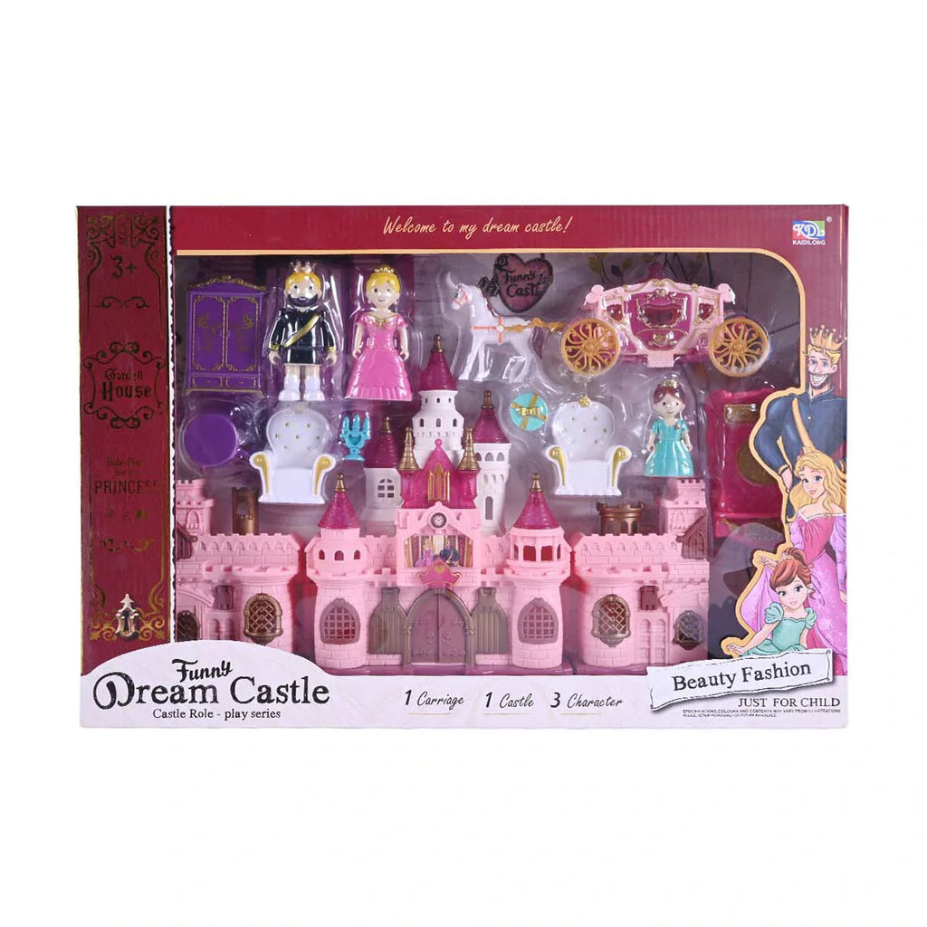 Picture of Funny Dream Castle Role-Play Series | Beauty Fashion Princess & Prince Dollhouse Set with Carriage (Ages 3+) - by Raja Sahib Kids