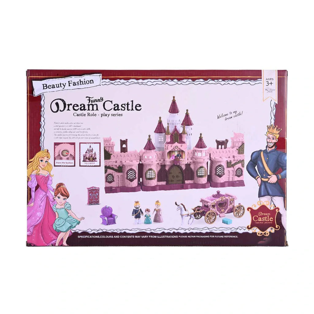 Picture of Funny Dream Castle Role-Play Series | Beauty Fashion Princess & Prince Dollhouse Set with Carriage (Ages 3+) - by Raja Sahib Kids