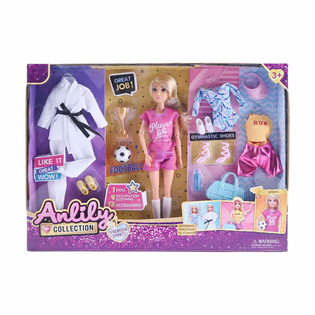 Picture of Anlily Vocation Sports Doll: 4-in-1 Athletic Career Dress Up Set - by Raja Sahib Kids