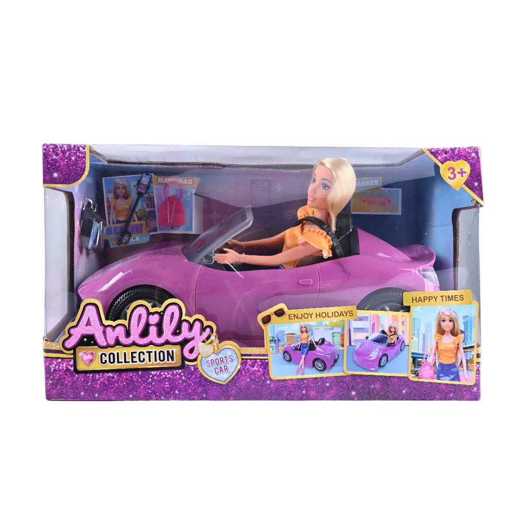 Picture of Anlily Collection Glamour Sports Car & Doll Set - Urban Driving & City Tour - by Raja Sahib Kids