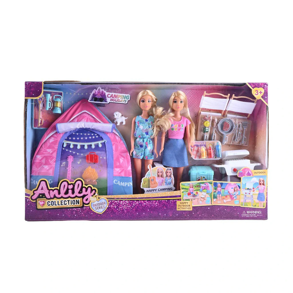 Picture of Anlily Collection Happy Camping Holidays Tent & Double Doll Set - Outdoor Adventures - by Raja Sahib Kids