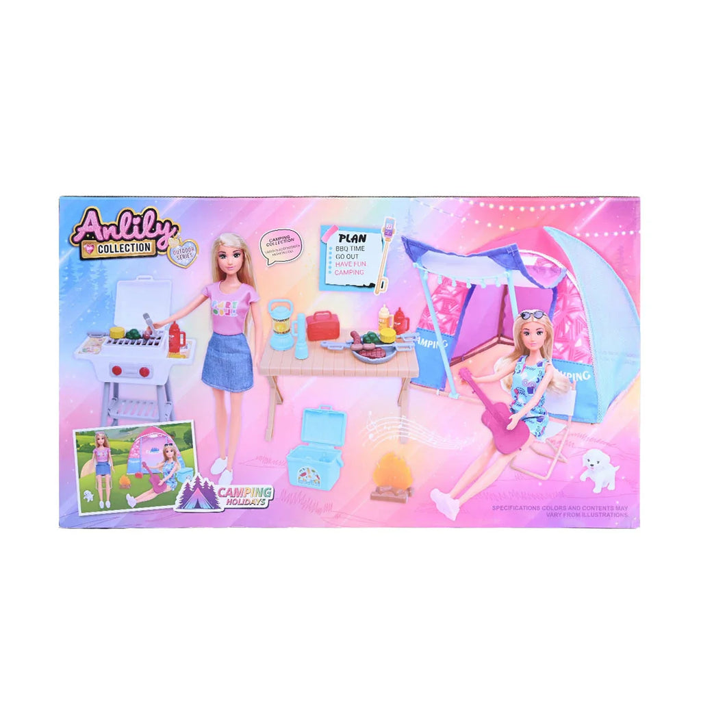 Picture of Anlily Collection Happy Camping Holidays Tent & Double Doll Set - Outdoor Adventures - by Raja Sahib Kids