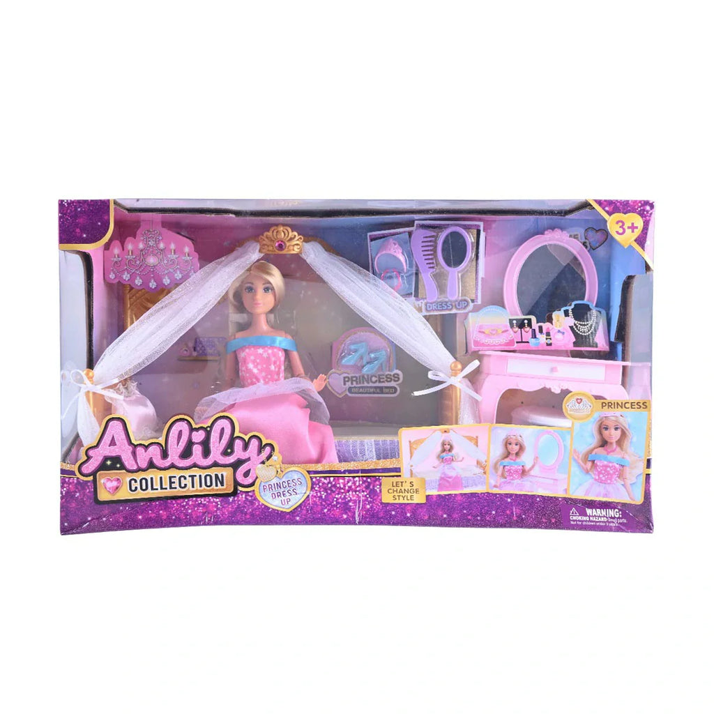 Picture of Anlily Collection Princess Bedroom & Dress Up Doll Set - Beautiful Doll - by Raja Sahib Kids