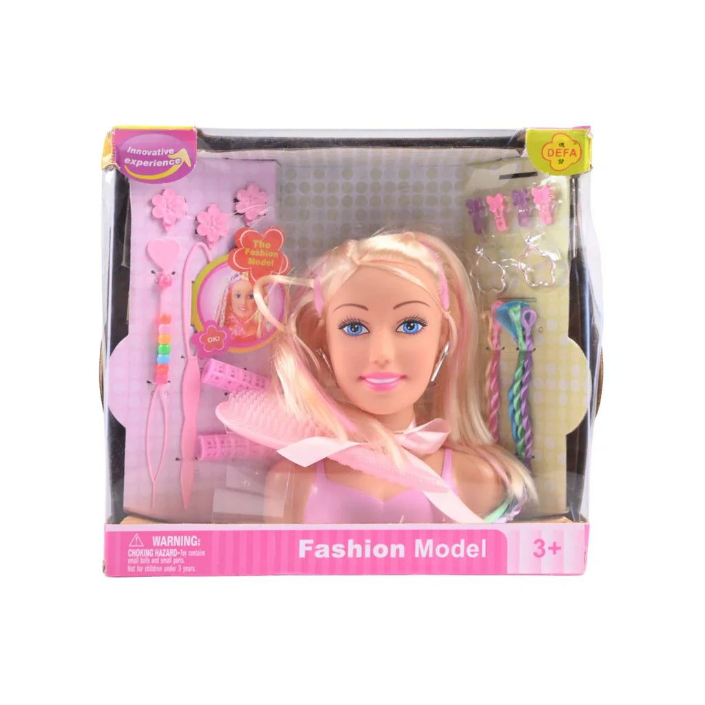 Picture of Defa Lucy Fashion Model Styling Head Doll with Hair Braiding Accessories (Ages 3+) - by Raja Sahib Kids