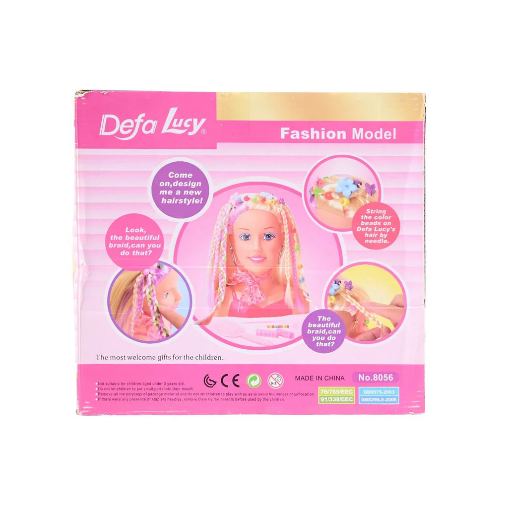 Picture of Defa Lucy Fashion Model Styling Head Doll with Hair Braiding Accessories (Ages 3+) - by Raja Sahib Kids