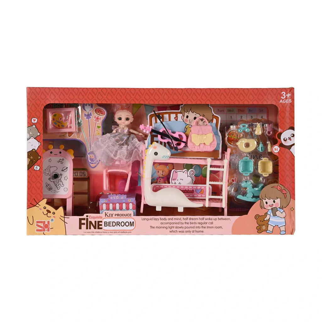 Picture of Exquisite Fine Bedroom Playset: A Doll's Dream Room - by Raja Sahib Kids