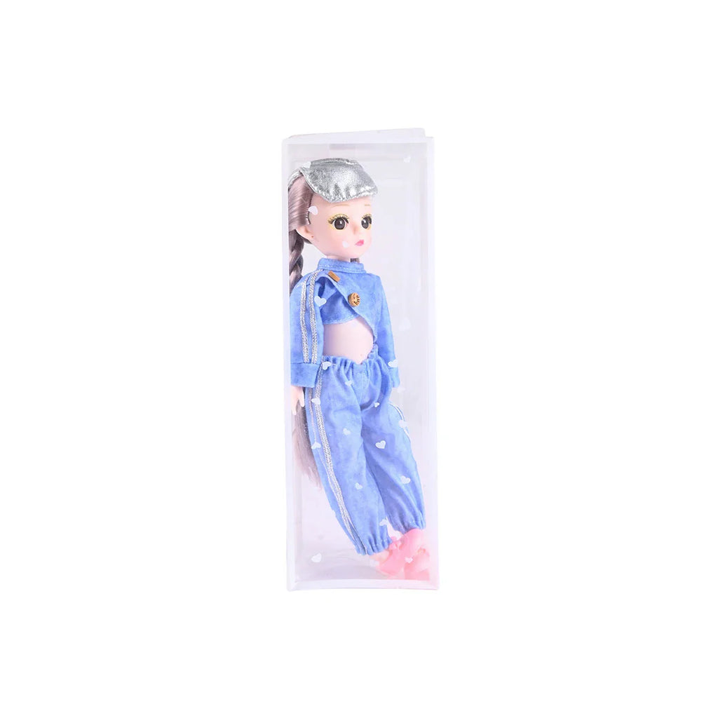 Picture of Sporty Fashion Doll with Blue Jumpsuit & Silver Hat - by Raja Sahib Kids