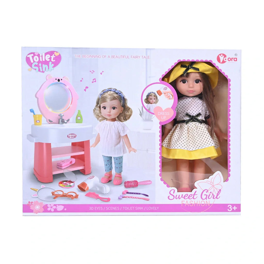 Picture of Toilet Sink Sweet Girl Fashion Doll - by Raja Sahib Kids