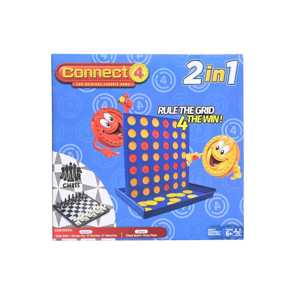 Picture of 2-In-1 Connect 4 & Ludo Star Classic Family Board Games For Fun Filled Game Nights Ages 6+ - by Raja Sahib Kids