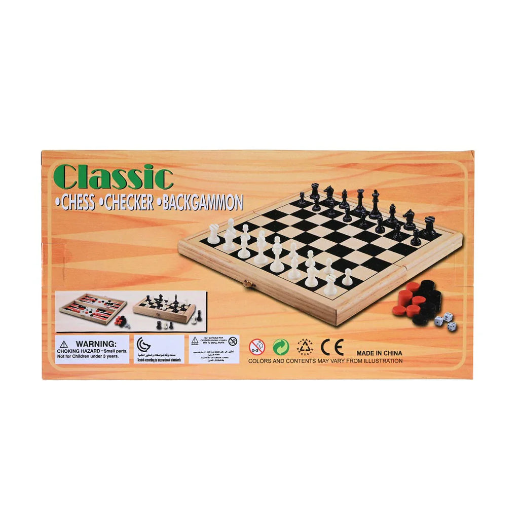 Picture of 3-in-1 Classic Game Set: Chess, Checker, & Backgammon - by Raja Sahib Kids