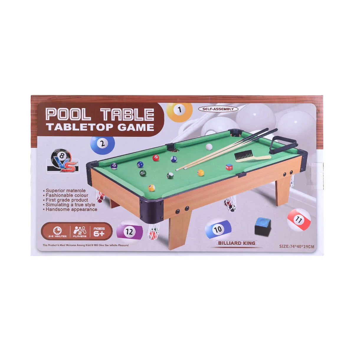 Billiard King Self-Assembly Tabletop Pool Table Game - Ages 6+ – Raja ...
