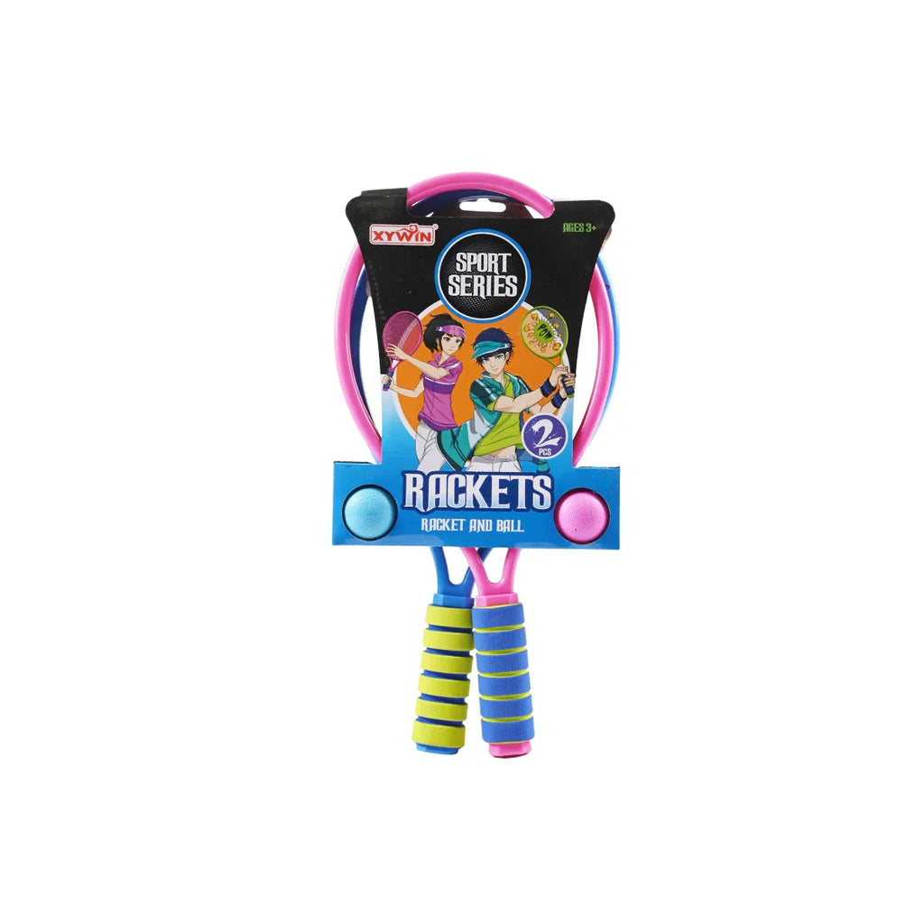 Picture of Sport Series 2-Piece Racket and Ball Set - Kids' Fun Foam Handle Paddle Game - by Raja Sahib Kids