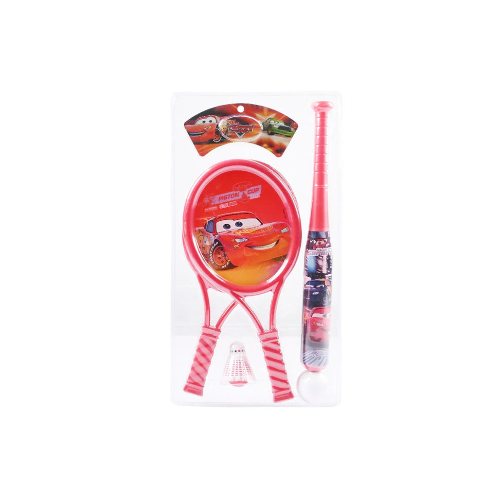Picture of Disney/Pixar Cars Piston Cup Sports Set - Rackets, Bat, Shuttlecock & Ball (Lightning McQueen) - by Raja Sahib Kids