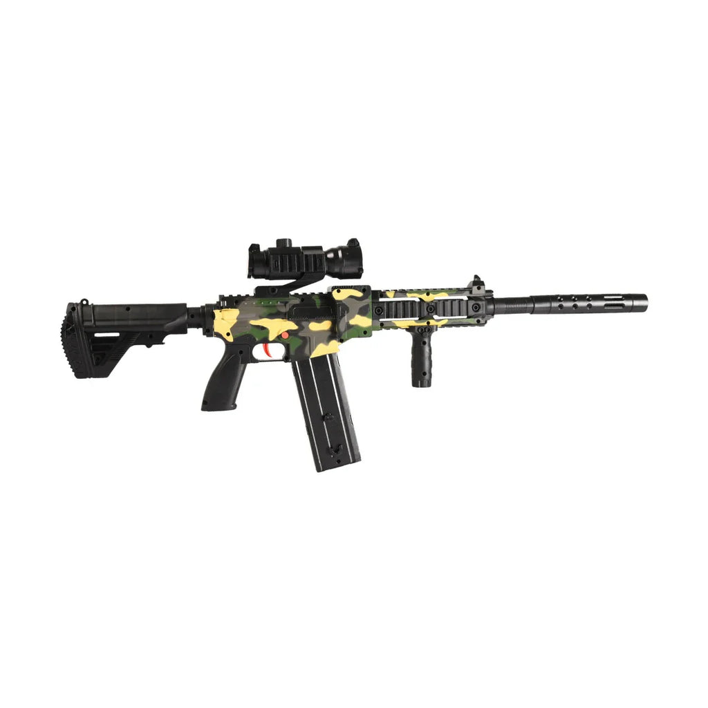 Picture of Camouflage Toy Rifle with Scope & Magazine | Soft Bullet Blaster for Kids | Military Action Role Play Gun - by Raja Sahib Kids