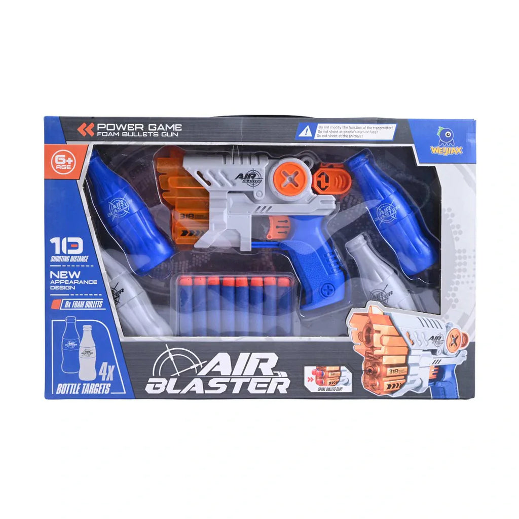 Picture of Air Blaster Power Game: Foam Bullets Gun with 4x Bottle Targets - by Raja Sahib Kids