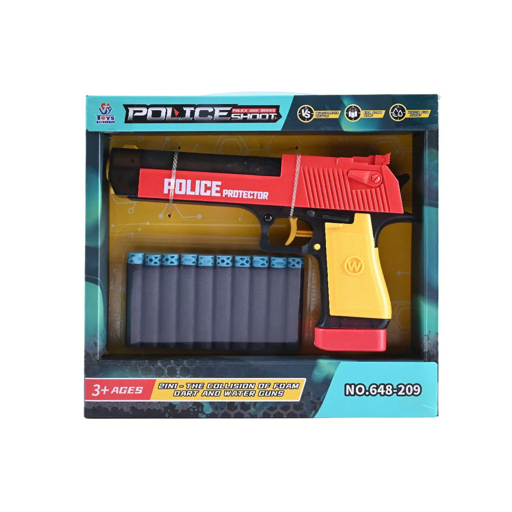 Picture of Police Protector 2-in-1 Pistol Blaster - Foam Dart & Water Gun Dual-Mode - by Raja Sahib Kids