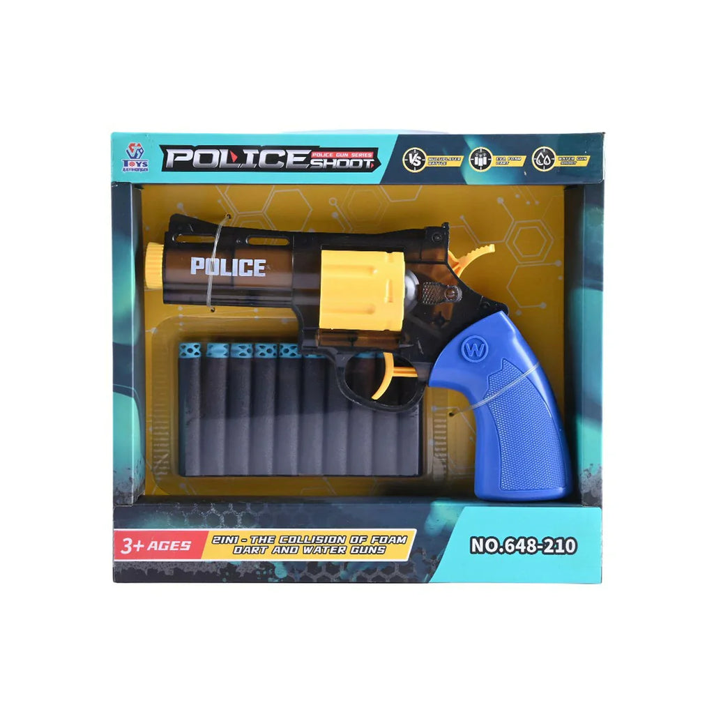 Picture of Police Shoot 2-in-1 Dual-Mode Revolver - Foam Dart & Water Gun Blaster - by Raja Sahib Kids