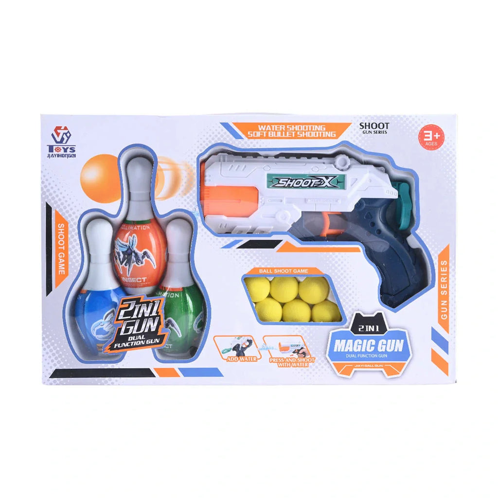 Picture of Soft Ball Shooting & Water Blaster with Bowling Target Game - by Raja Sahib Kids