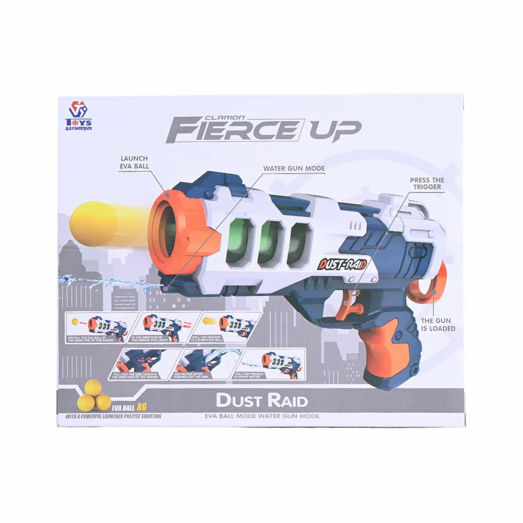 Picture of Clarion Fierce Up "Dust Raid" 2-in-1 Blaster - EVA Ball & Water Gun Mode - by Raja Sahib Kids