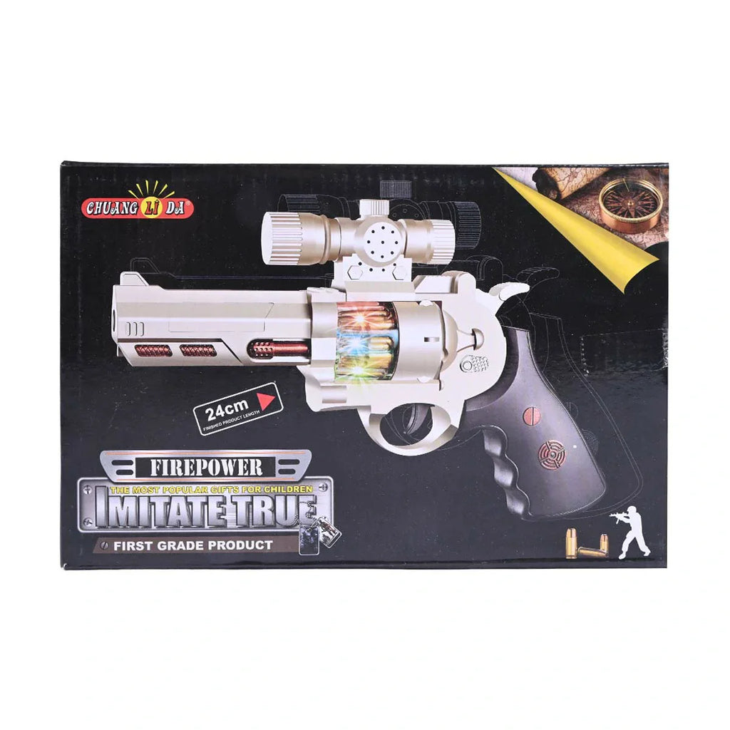 Picture of Electronic Revolver Toy - "Firepower Imitate True" Series with Light & Sound - by Raja Sahib Kids