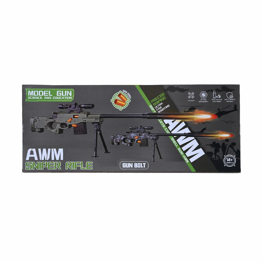 Picture of AWM Sniper Rifle Model: A Detailed Toy Gun with Soft Bullets - by Raja Sahib Kids