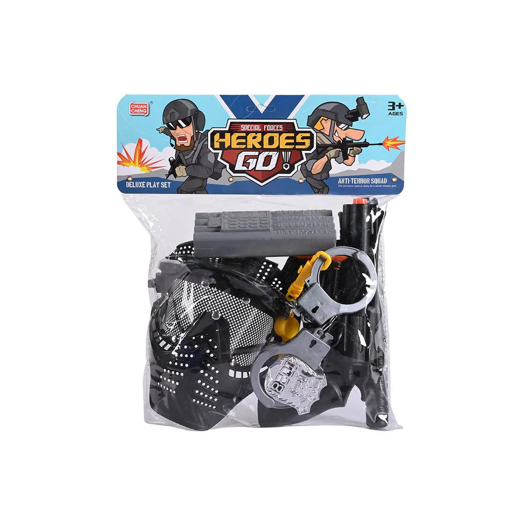 Picture of Deluxe Special Forces Heroes Go! Anti-Terror Squad Role-Play Kit | Toy Gun, Tactical Mask & Handcuffs | Ages 3+ - by Raja Sahib Kids