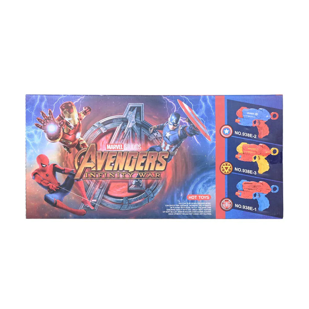 Picture of Avengers Infinity War Power Gun And Spiderman Mask 2-In-1 With 6 Bullets - by Raja Sahib Kids