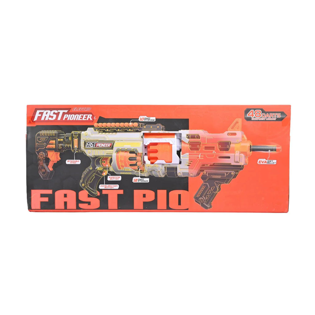 Picture of Fast Pioneer Pro-Series Electric Rapid-Fire Foam Blaster Kit with 48-Dart Drum - by Raja Sahib Kids