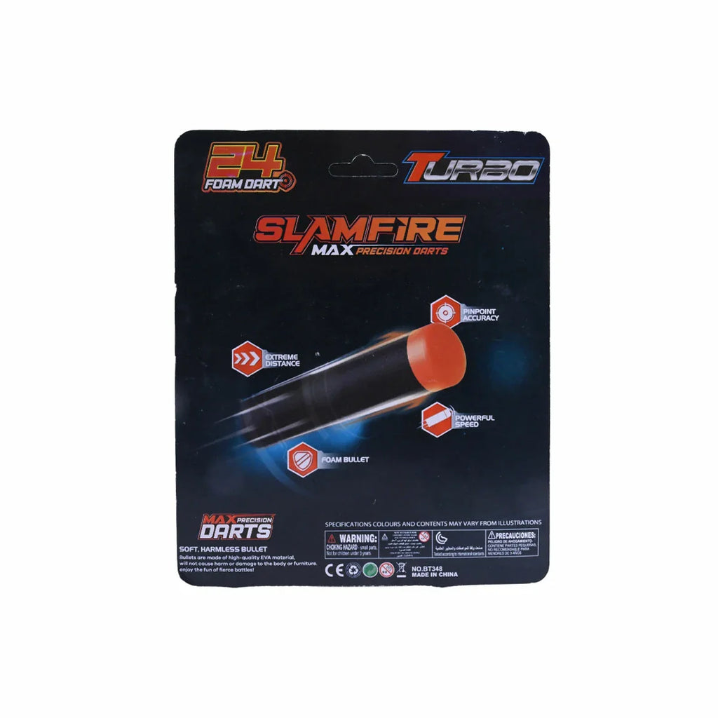 Picture of 24-Pack Turbo Slamfire Max Precision Foam Darts - by Raja Sahib Kids
