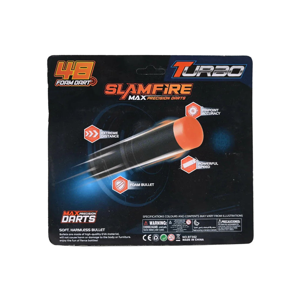 Picture of Turbo Slamfire Max Precision Foam Darts Refill Pack | 48-Count High-Quality EVA Soft Bullets - by Raja Sahib Kids