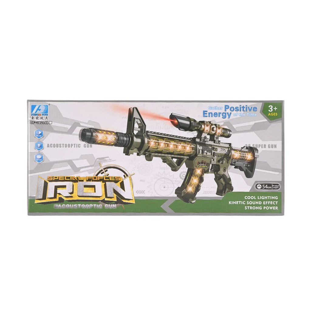 Picture of Special Forces Iron "Acustooptic" Super Gun - Light-Up Toy Blaster with Kinetic Sound Effects - by Raja Sahib Kids
