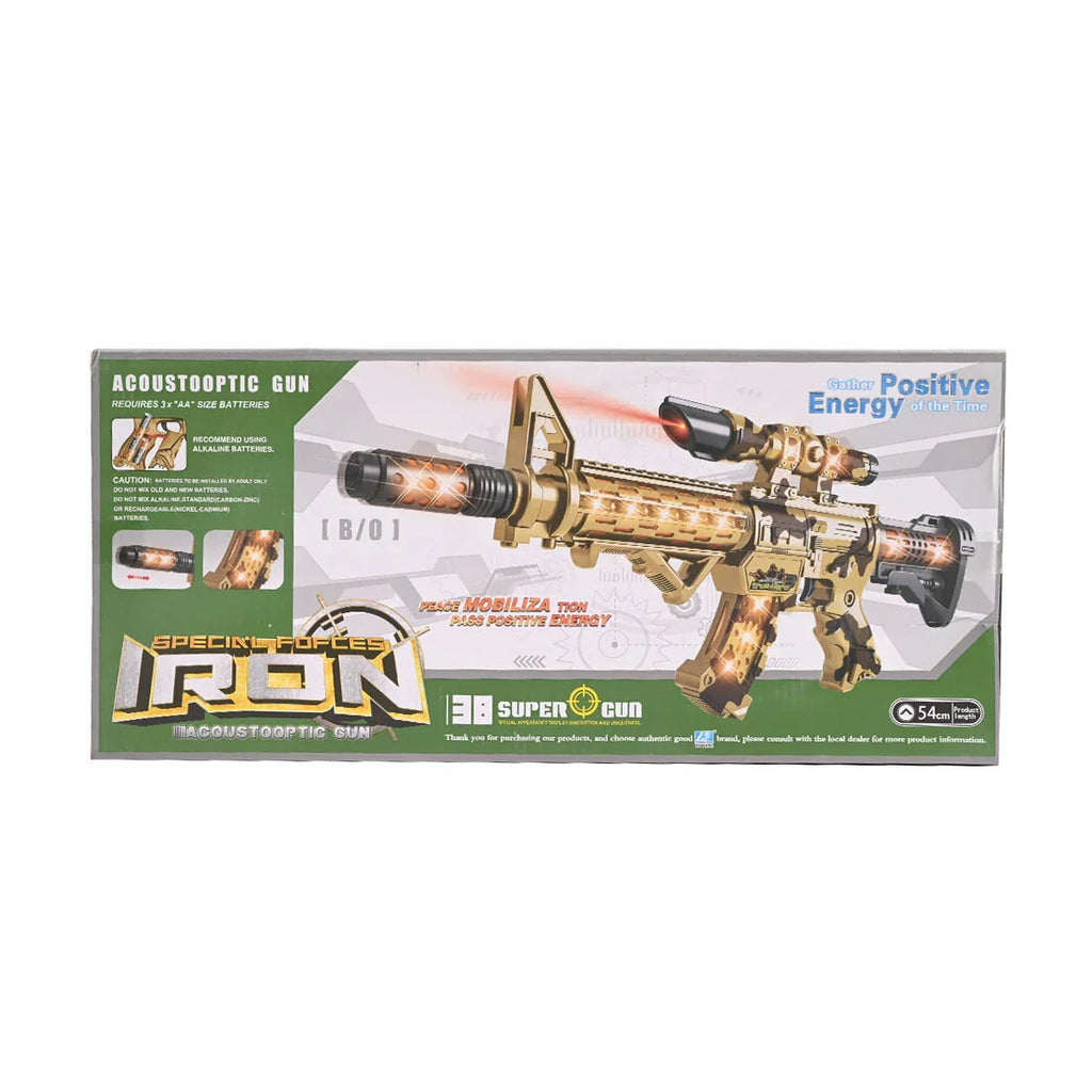 Picture of Special Forces Iron "Acustooptic" Super Gun - Light-Up Toy Blaster with Kinetic Sound Effects - by Raja Sahib Kids