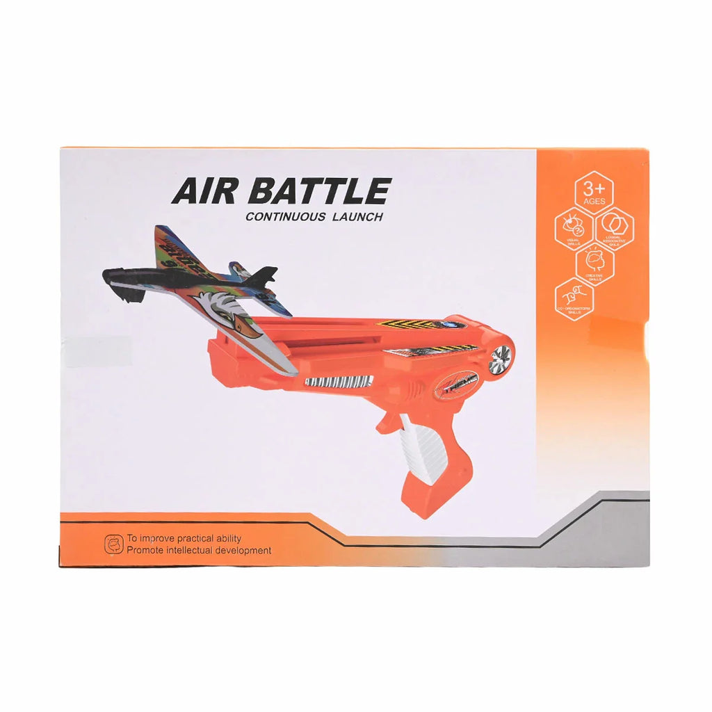 Picture of Hale Air Battle Continuous Launch Foam Plane Gun Toy Set With 2 Glider Planes (Ages 3+) - by Raja Sahib Kids