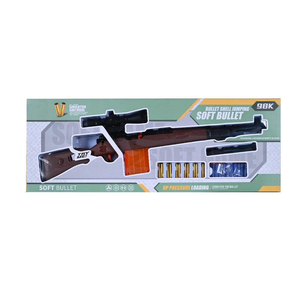 Picture of 98K Bolt-Action Rifle: Realistic Toy Gun with Soft Bullets - by Raja Sahib Kids