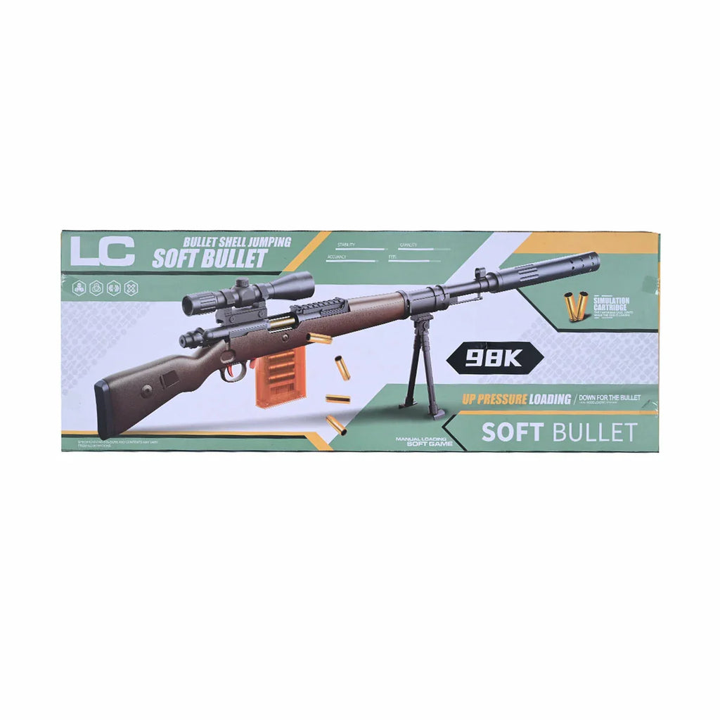 Picture of 98K Bolt-Action Rifle: Realistic Toy Gun with Soft Bullets - by Raja Sahib Kids