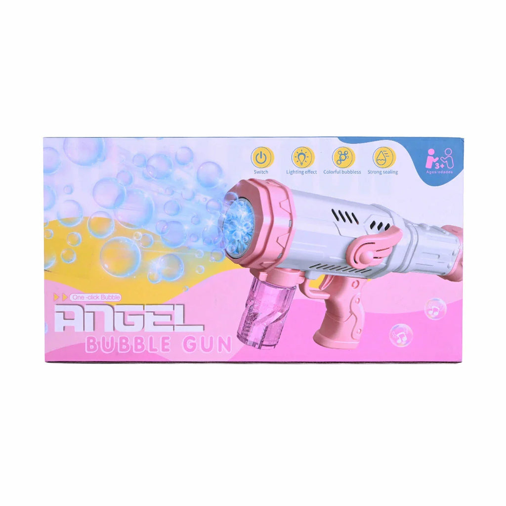 Picture of Angel One-Click Bubble Gun | Colorful Bubble Blower with Lighting Effects (Pink & Blue) - by Raja Sahib Kids