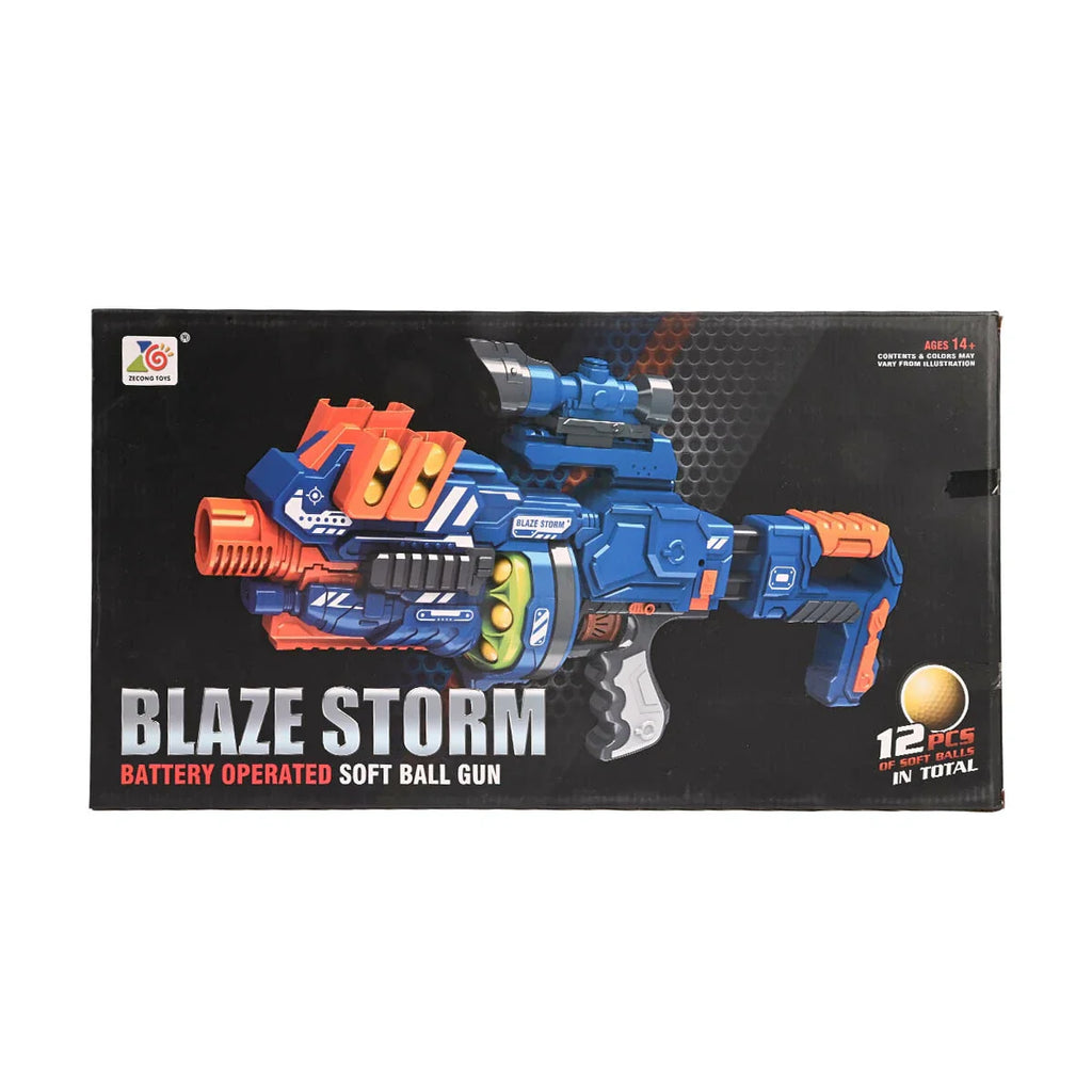Picture of Blaze Storm Battery Operated Soft Ball Gun with 12 Pieces (Ages 14+) - by Raja Sahib Kids