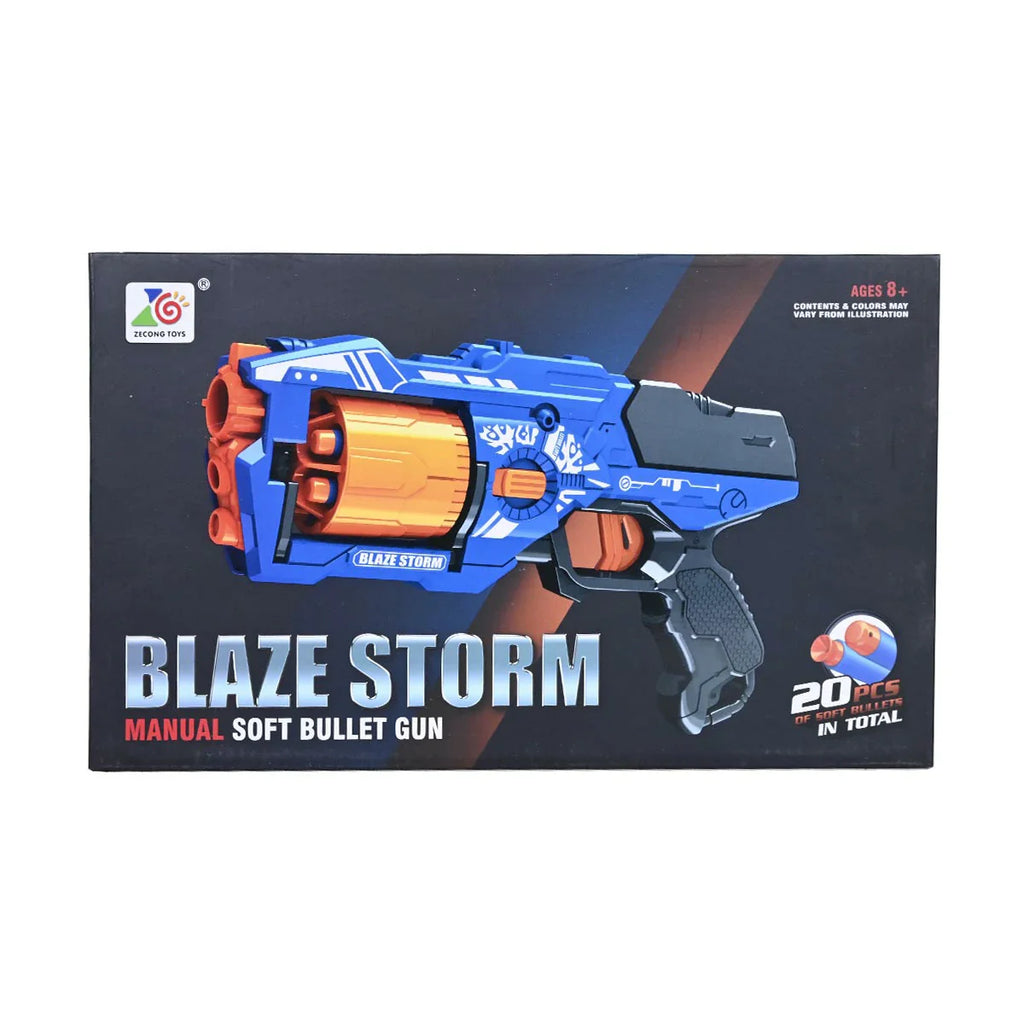 Picture of Blaze Storm Manual Revolver Dart Gun For Kids - by Raja Sahib Kids