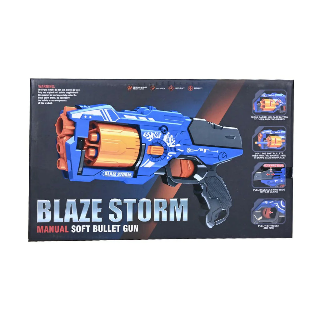 Picture of Blaze Storm Manual Revolver Dart Gun For Kids - by Raja Sahib Kids