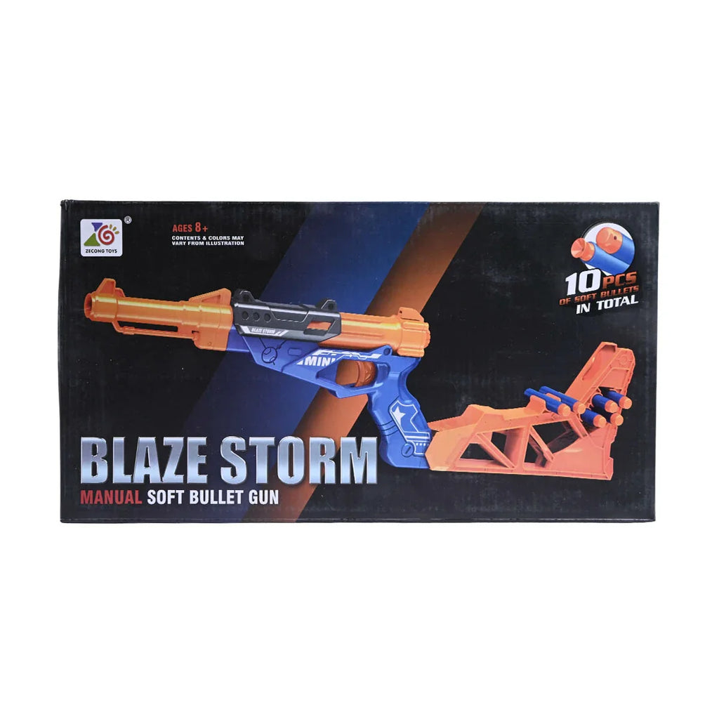 Picture of Blaze Storm Manual Soft Bullet Gun: Spring-Action Foam Blaster - by Raja Sahib Kids