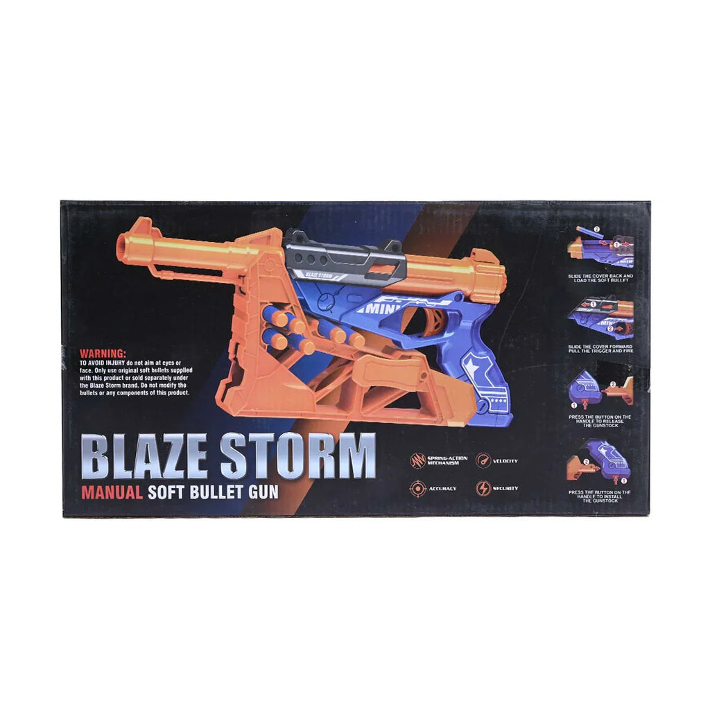 Picture of Blaze Storm Manual Soft Bullet Gun: Spring-Action Foam Blaster - by Raja Sahib Kids