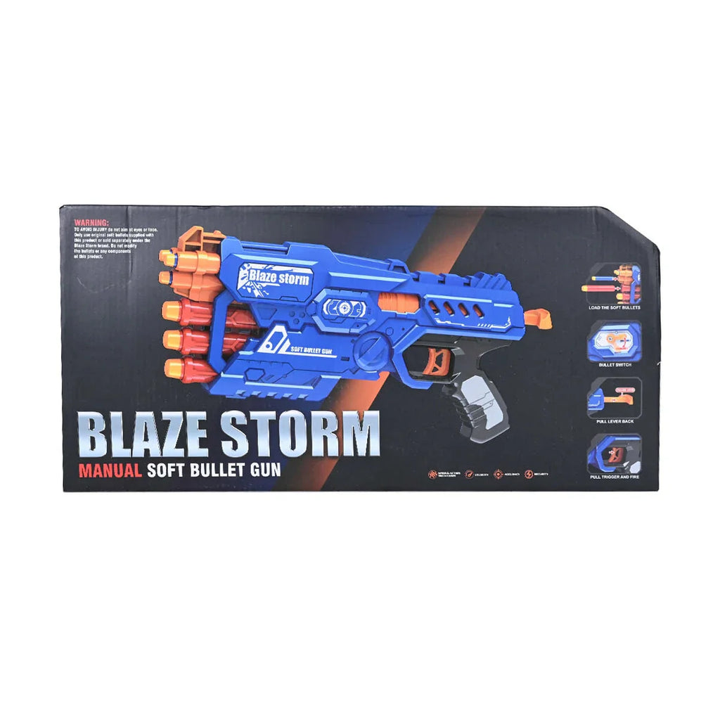 Picture of Blaze Storm Manual Soft Bullet Gun Includes 10 Soft Bullets, Safe & Exciting Toy Gun - by Raja Sahib Kids