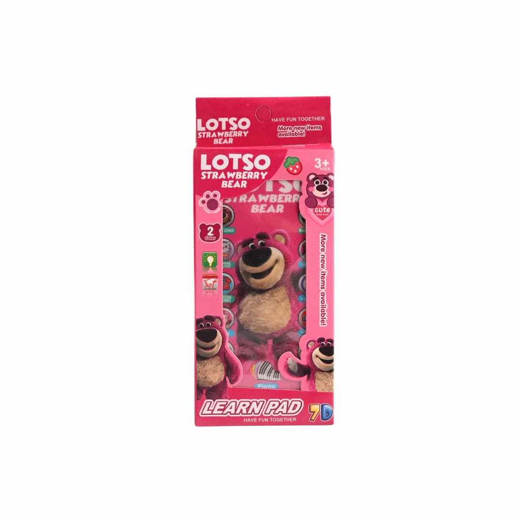 Picture of Lotso Strawberry Bear 7D Interactive Learn Pad with Music, Lights, and Piano - by Raja Sahib Kids