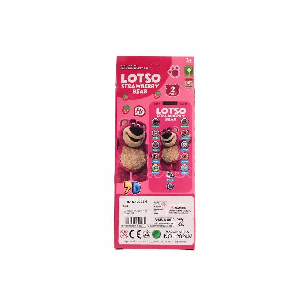 Picture of Lotso Strawberry Bear 7D Interactive Learn Pad with Music, Lights, and Piano - by Raja Sahib Kids