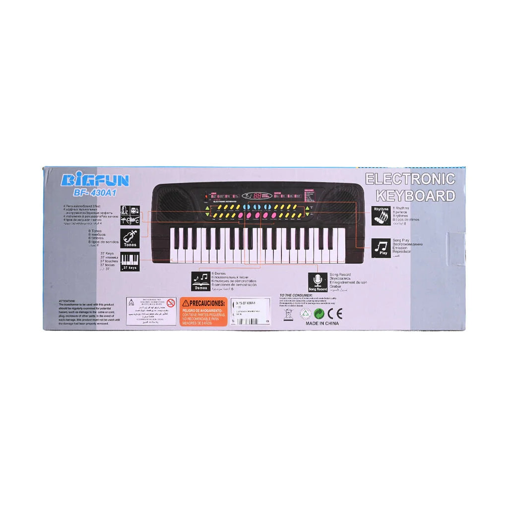 Picture of BIGFUN BF-430A1 Electronic Keyboard (37 Mini Keys) - Portable Digital Piano with Microphone and Demo Songs - by Raja Sahib Kids