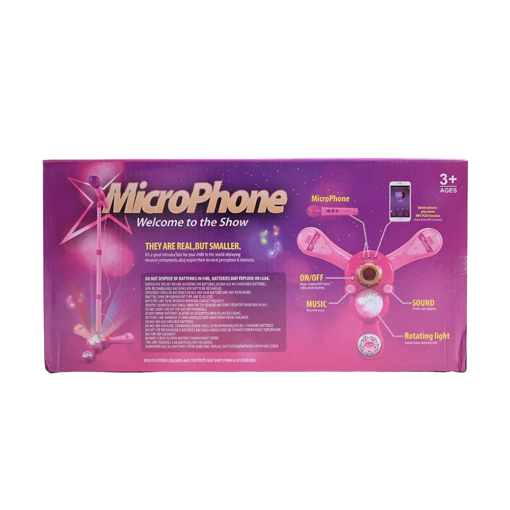 Picture of Deluxe Kids Adjustable Karaoke Microphone & Stand with Music - by Raja Sahib Kids