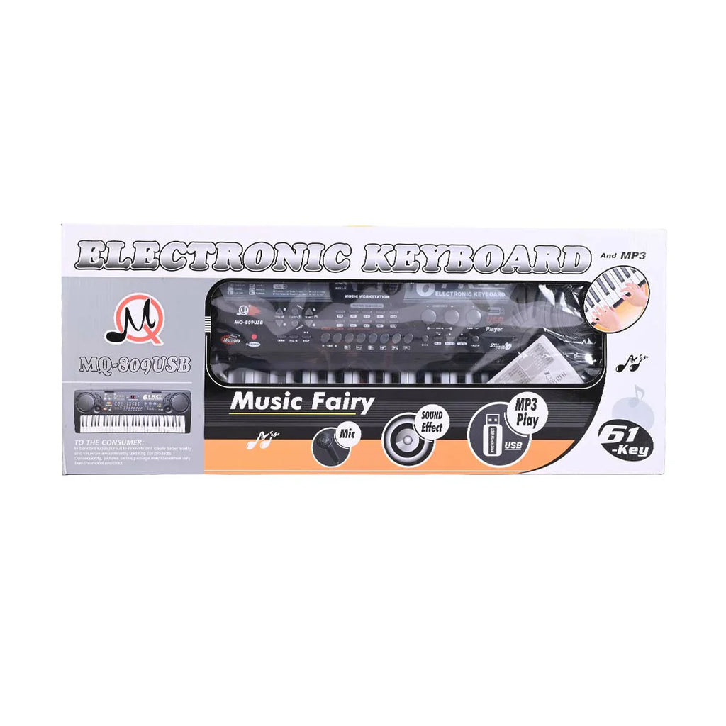 Picture of 61-Key Portable Electronic Keyboard with MP3 Player & USB Input (Model MQ-809USB) - by Raja Sahib Kids