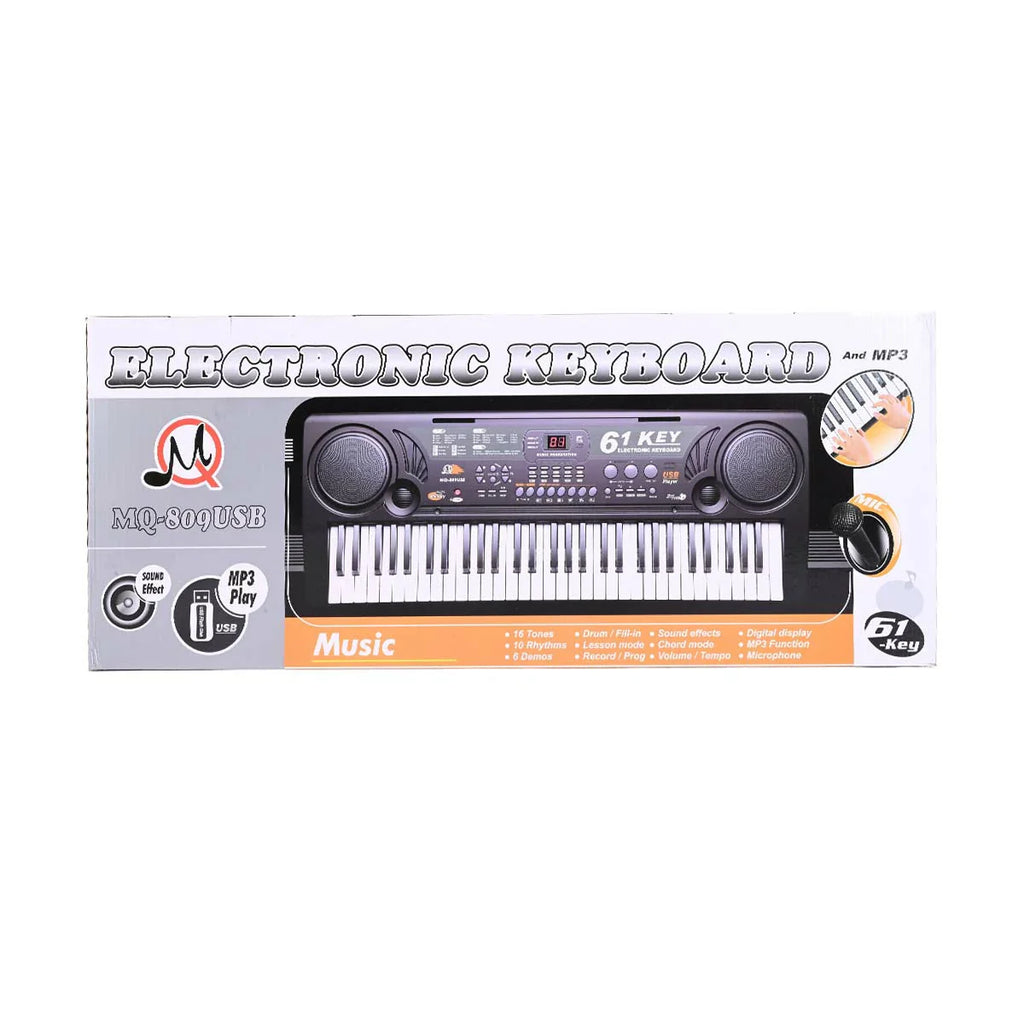 Picture of 61-Key Portable Electronic Keyboard with MP3 Player & USB Input (Model MQ-809USB) - by Raja Sahib Kids