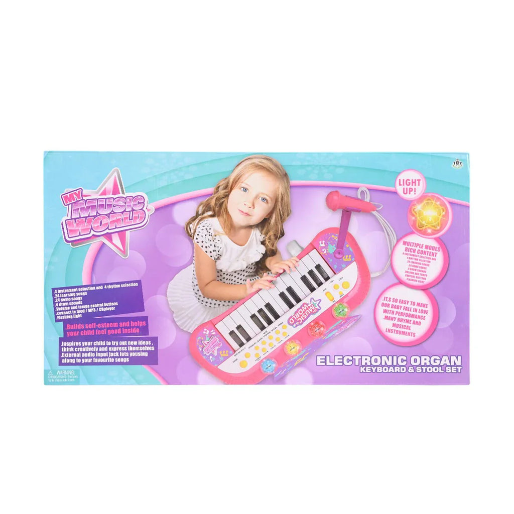 Picture of My Music World: Deluxe Electronic Organ Keyboard & Stool Set - by Raja Sahib Kids