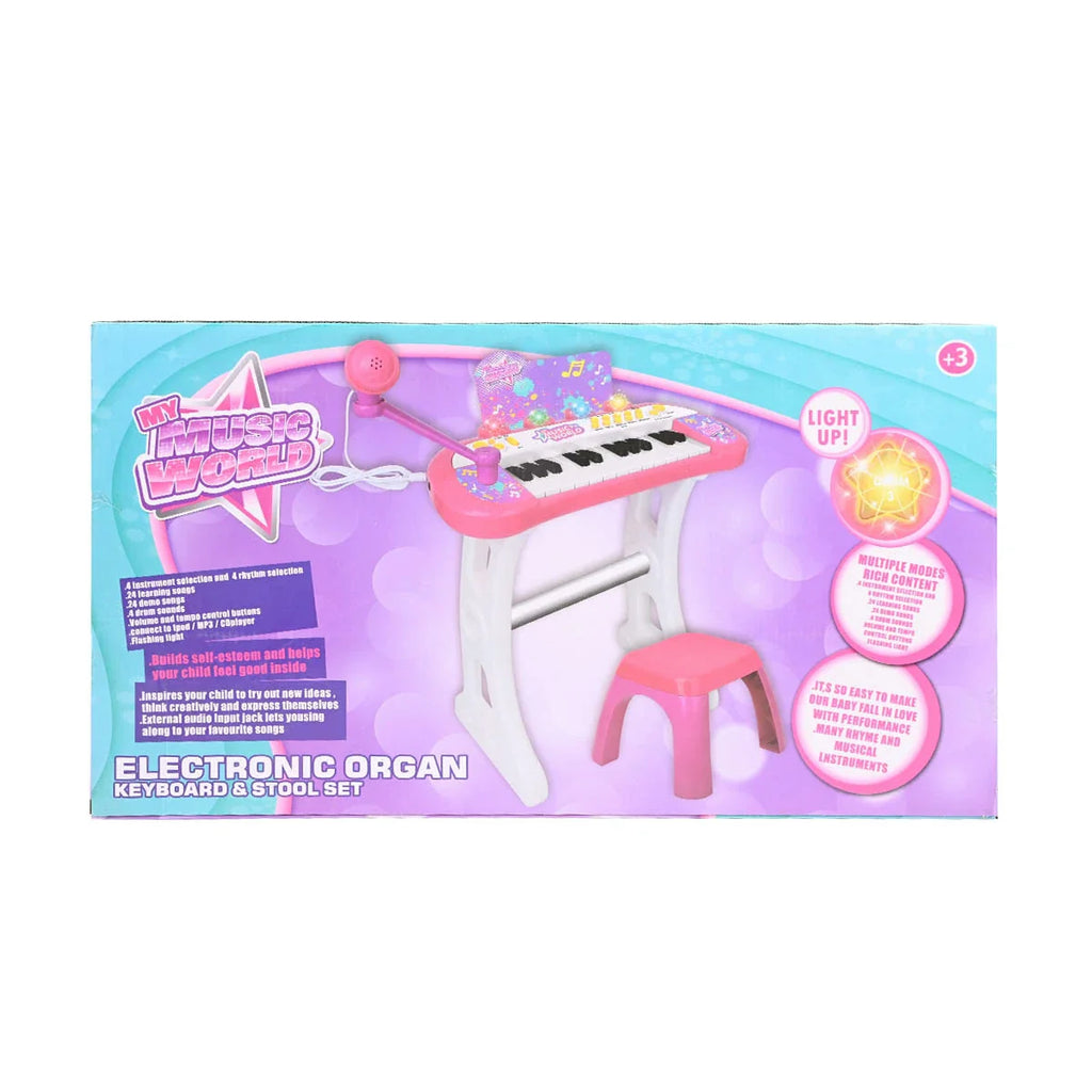 Picture of My Music World: Deluxe Electronic Organ Keyboard & Stool Set - by Raja Sahib Kids